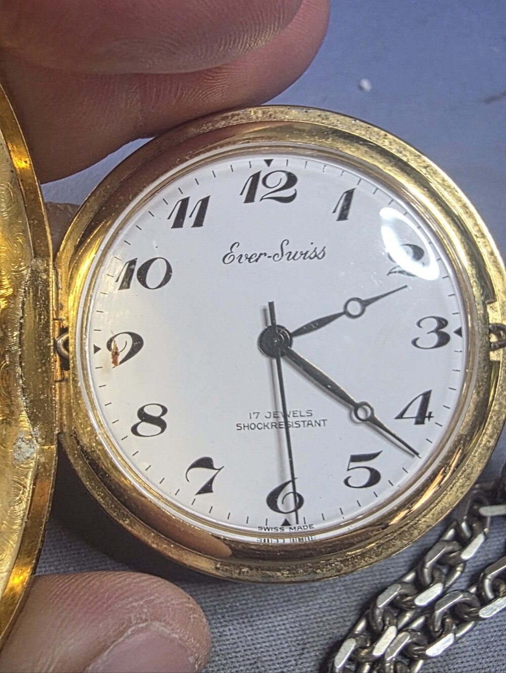 EVER SWISS POCKET WATCH 17 JEWELS